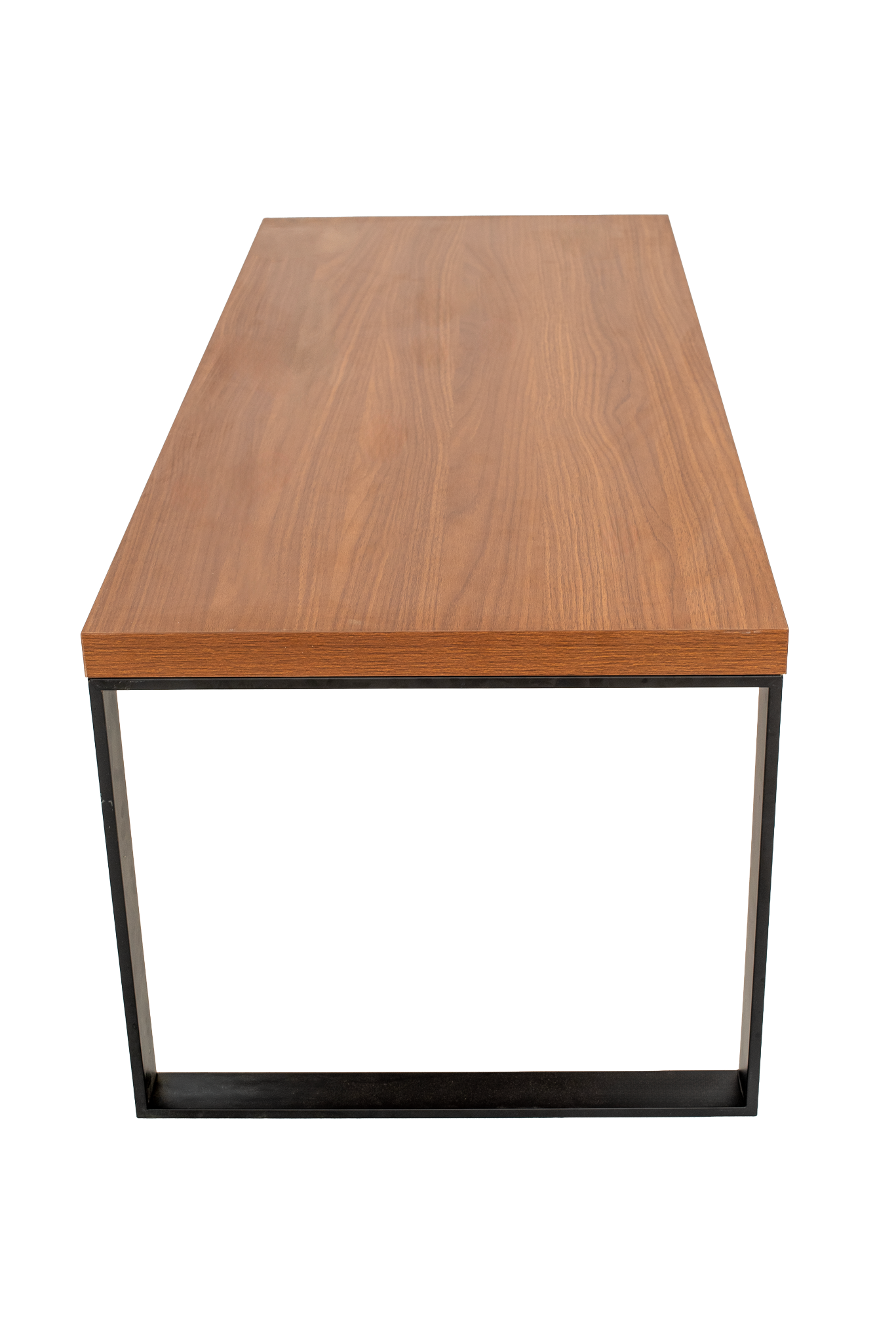 Wood locker bench – end/side profile view showing seat thickness and pedestal frame